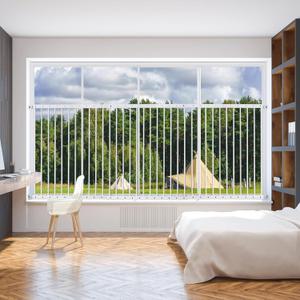 Window Safety Guards for Children,Adjustable  Wide Window Guards Kids, Child Safety Guard Prevents Accidental Falls (White, 3 Piece)  (31.49"94.48")