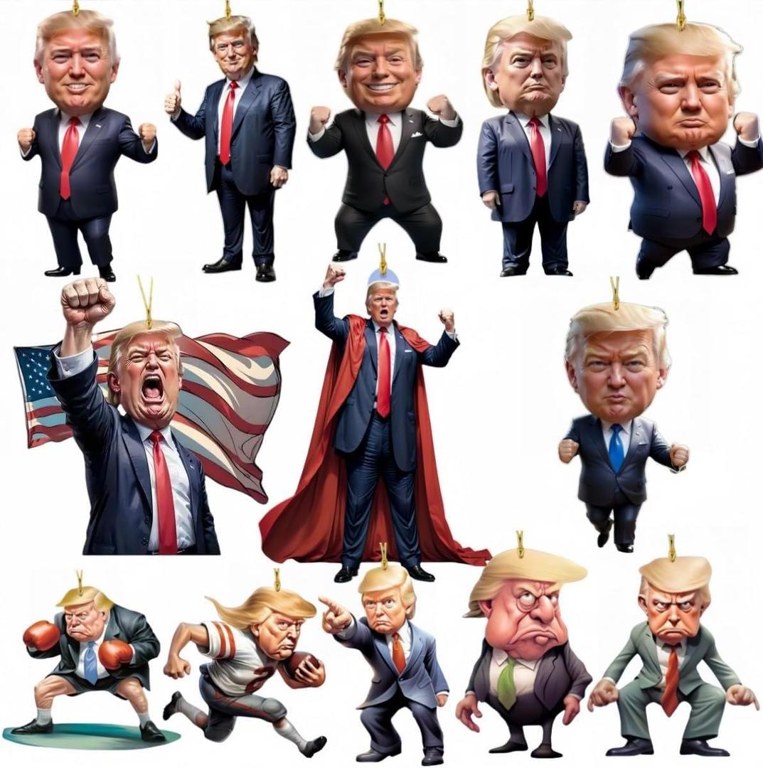 13pcs Christmas, Funny Christmas Ornament, Car Rear Mirror Decoration, Key Pendant, Home Decoration Pendant