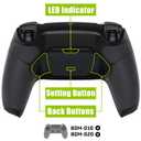 eXtremeRate Black Rubberized Grip Programable Rise 2.0 Remap Kit for PS5 Controller BDM-010 BDM-020 Models, Custom Upgrade Board & Redesigned Back Shell & Back Buttons Set for PS5 Controller