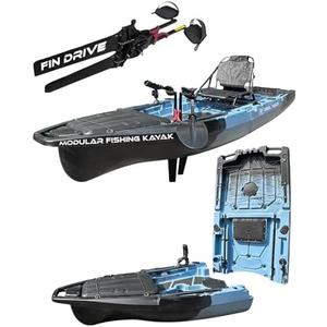 Reel Yaks Recon Modular Fishing Kayak, 10.5ft, 400 lbs Capacity | Blue Gray, Pedal Kayaks for Adults & Youth, Sit on Top, Lightweight, Portable, Fits in Trunks & Closets, Gear Storage