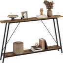Console Table, 55'' 2-Tier Sofa Tables with Storage, Narrow Entryway Table, Behind Couch Hallway Table Skinny for Entryway, Living Room, Foyer, Rustic Brown and Black CT14BR