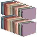 Sepamoon 40 Pcs Hanging File Folders Extra Capacity File Folders Letter Size for Filing Cabinet Expandable Reinforced Color Hanging Organizer(Morandi Color)