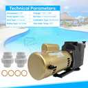 W3SP2615X20 2HP Pool Pump 115/230V Single Speed Compatible with Hayward Super Pool Pump SP2615X20 for All In-Ground Pool and Spa