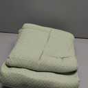 Comfortica Classics 100% Organic Cotton Super-Soft and Breathable Bed/Throw Blanket Herringbone Design - Queen, Sage Green