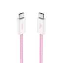 Belkin USB C to USB C Cable, 3.3ft, 60W - Type C Charger, iPhone Charger Cord, Soft, Braided, Flexible for iPhone 16, Galaxy S25, Pixel 9, Airpods, iPad Pro, Tablet & More, Travel Essentials - Pink