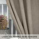 Pitalk Taupe Linen Curtains 84 Inch Length for Bedroom Living Room Soft Thick Textured Brown Window Drapes Semi Sheer Light Filtering Burlap Colored Farmhouse Country Decor 2 Panels Grommet 52x84 Long