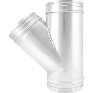 QWORK 6" Duct Splitter, 45 Degree 6 Inch Branch Metal Duct Connector 3 Way Hose Adapter/Splitter (1 Pack)