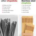 20 Pairs Bamboo Chopsticks Reusable, Dishwasher Safe, Japanese & Chinese Style,Chop Sticks Non-Slip Blessing 9.5in (Family Harmony,20Pairs)