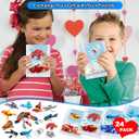 24 Packs Valentines Day Gifts for Kids with Sea Animal Building Blocks, Valentines Day Cards for Kids School Exchange, Bulk Valentines Toys for Boy Girls Classroom