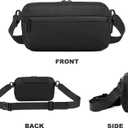 Crossbody bag, Small Sling Bag Fanny Packs for Men Women,Cross Body Fashion Waist Packs,Phone Chest Shoulder Pack Black Belt Bag with Adjustable Strap (Black)