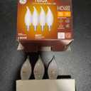 GE Relax LED Light Bulbs, 40 Watt, Soft White Candle Lights, Decorative Light Bulbs, Frosted, Small Base (36985), 3 Bulbs