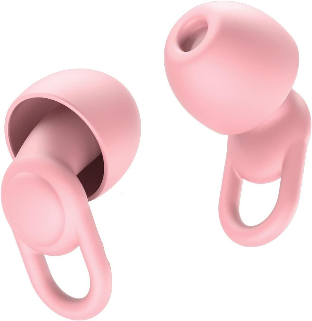 Reusable Ear Plugs for Sleeping Noise Cancelling, Perfect -30dB Hearing Protection EarPlugs in Flexible Silicone,Snoring Ear Plugs for Sleeping, Focus,Concert Ear Protection (Pink, Medium)