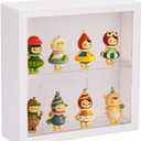 Clear Display Case for Figures, Square Wall-Mounted Doll Storage Box, Adjustable Display Stand with Door Dust and Moisture Proof Suitable for Lego Collectibles Action Figures Pop Mart (White)