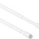 TYRON 2Pcs Thin Spring Tension Rod 28 to 45 Inches, 3/8 in. Diameter, Adjustable Skinny Tiny Tension Curtain Rod No Drill, Window Sash Tension Rods (White)