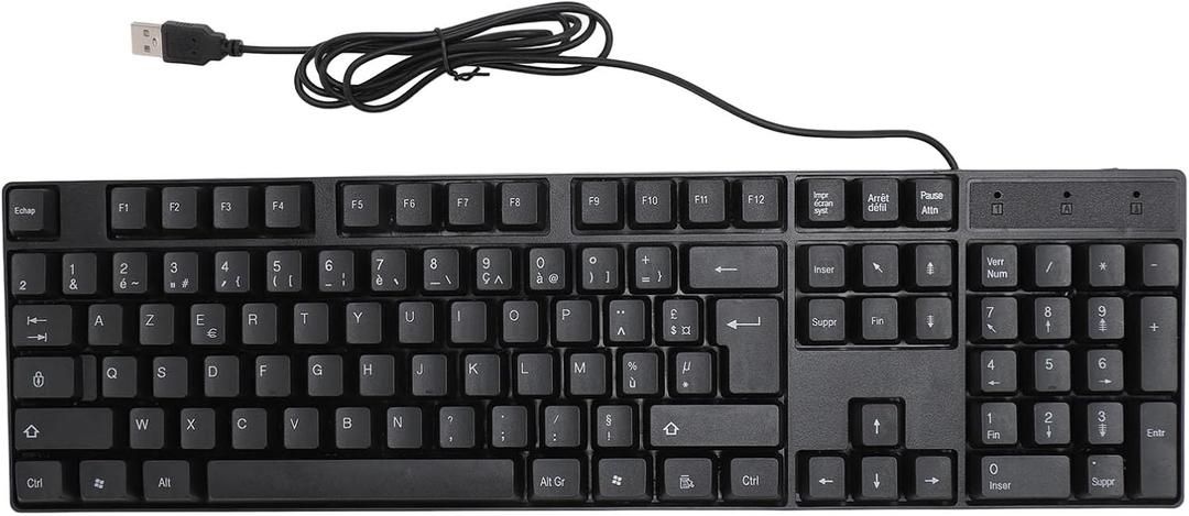 Sorandy 104 Keys USB Wired Gaming Keyboard, Ergonomic Design, Minority Language Keyboard with 1.5m Cable, for Office, Computer, and Laptop, 4.9ft Cable (French(AZERTY Layout)), Sorandyq7809fxogu-14