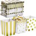 Juvale 60 Pack Mini Popcorn Boxes for Party, Gold Popcorn Containers for Movie Night Decorations (3 x 4 In) - Movie Night Supplies