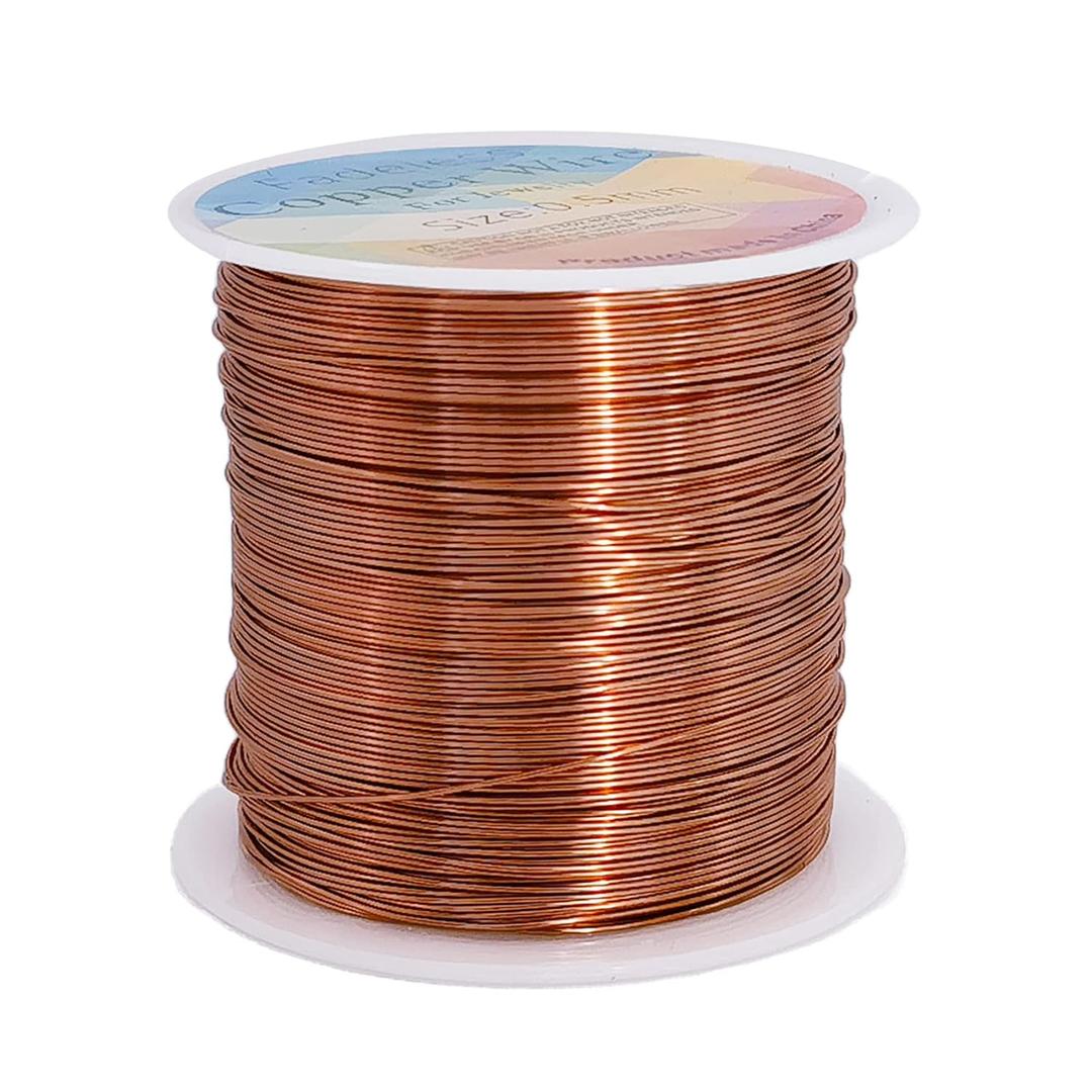 328 Feet Tarnish Resistant Copper Wires 24 Gauge/0.5mm Jewelry Craft Wires Beading Wire for Jewelry Making, Wire Wrapping and Crafting(Copper)