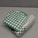 175 Pcs Green Gingham Plates and Napkins Party Supplies - Green and White Checkered Plates Sets Serve 25 Guests - Scalloped Gingham Paper Plate for Picnic BBQ Golf Party Decorations