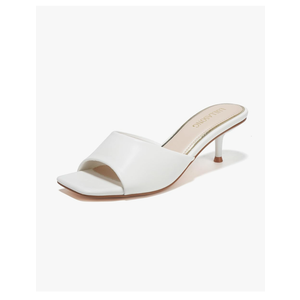 Women's Kitten Heels Sandals Low Heels Slip On Slides 2 Inch Heeled Square Open Toe Sandals for Women, Size 10
