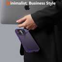 Magnetic for iPhone 16 Case Carbon Fiber Skin SensationCompatible with magsafeMetal Lens Kickstand Dropproof Sturdy Carbon Fiber PatternWireless Charging Case for iPhone 16 Purple