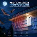 2026 Ultrasonic Bat Repeller Outdoor Indoor 2 Pack,Adjustable Dual Speaker Woodpecker Bird Deterrent,Keep Bats Birds Away Balcony Attic Garage Barn,USB Rechargeable Bat Bird Pigeon Repellent Removal