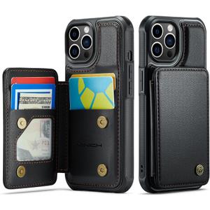 Vinich for iPhone 12 Pro Max Wallet Case with Card Holder, RFID Blocking Credit Slots Kickstand Shockproof Phone Cover for Women Men,Black
