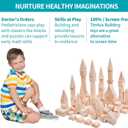 Kids Wooden Blocks - 100 Pcs - Building Blocks for Toddlers - Natural Beech Wood Blocks - Preschool Learning Toys Stacking Block