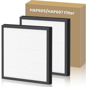 2 Pack HAP605 Replacement Filter Compatible with XenonLab HAP605 HAP607 and Compatible with FreAire HAP605 HAP607 Air Purifier, True HEPA High-Efficiency Activated Carbon Filter for Home Large Room