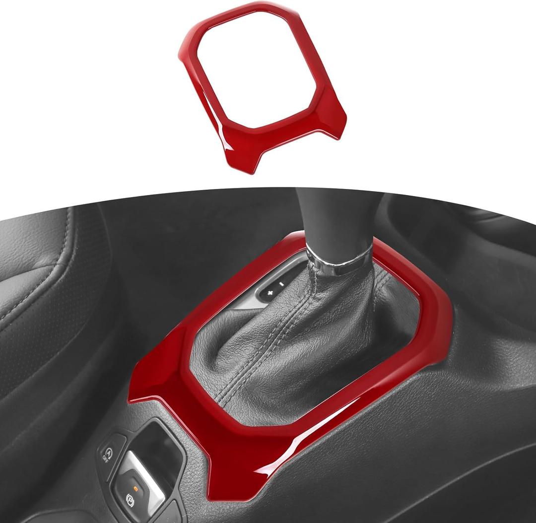 RT-TCZ for Renegade Gear Shift Panel Cover Trim Red for Jeep Renegade 2015 2016 2017 Red Interior Accessories