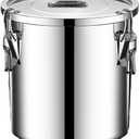 304 stainless steel food storage containers with lids lock clips airtight container large airtight for rice flour sugar grain coffee bean storage containers Kitchen jar (3.17gal/12L)