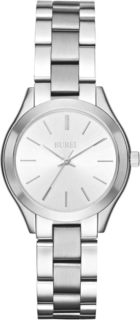 BUREI Women Watches Fashion Business Stainless Steel Ladies Watches Waterproof Quartz Women's Wristwatch,Gift for Women(Gold Silver Rose Golden)