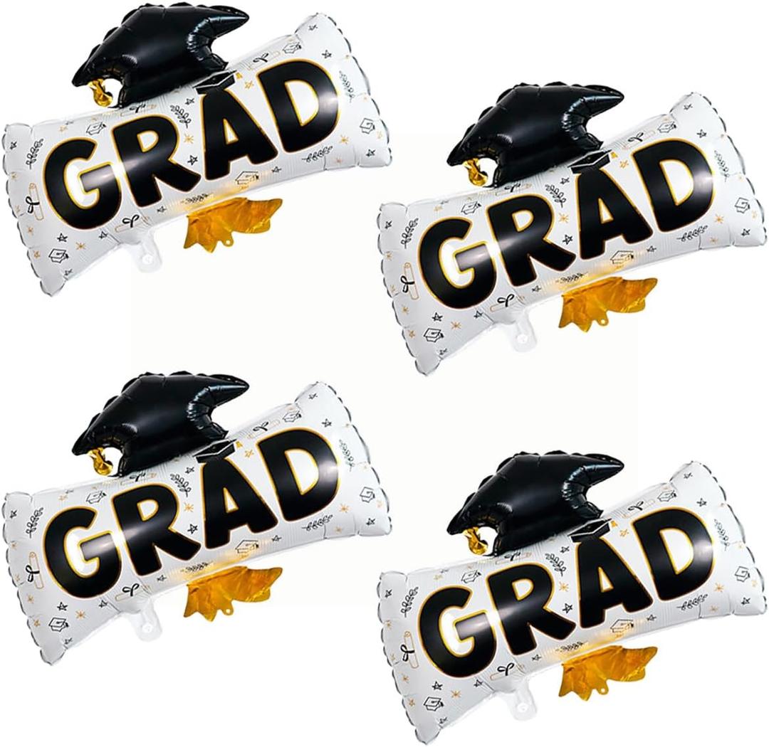 Graduation Cap Balloon Grad Balloons Graduation Diploma, Cap, and Hat Balloons for Class of 2026 Party Decorations