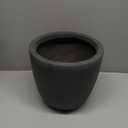 Kante 18 Inch Dia Round Concrete Planter, Indoor Outdoor Large Plant Pot with Drainage Hole and Rubber Plug for Home Patio Garden, Black