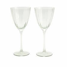 Tabletops Gallery 2 Piece 11.5 Ounce Wave Wine Glass Set - Green