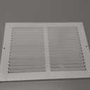 12x8 Return Air Vent Cover Grille for Baseboard Duct Opening - 7/8" Margin Turnback Flush Fit Vent Cover Air Grill by HVAC - White - Overall Size: 13.75" x 9.75"