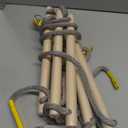 Wooden Rope Ladder for Kids with Ground anchoring - Lenght 6.5'(2m) Width 16"(40cm) - Outdoor or Indoor Climbing Rope Ladder for Ninja Slackline, Backyard, Playground, Home Gym, Park, Treehouse