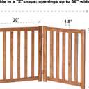 LZRS 2-Panel Wooden Free Standing Foldable Dog Gate Indoor Solid Hardwood 24" High, Step-Over Safety Pet Gate for Doorways, Stairs & Small Spaces - Indoor Use, Oak