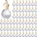 BBTO 100 Pcs Car Air Fresheners Diffuser with Wooden Cap - Empty Aromatherapy Diffuser Clear Fragrance Holder Pendant Hanging Perfume Fresheners for Car Decor (Clear Round Diamond)