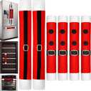 Boao 6 Pieces Christmas Refrigerator Door Handle Covers Kitchen Appliance Handle Covers Santa Belts Handle Decorations for Christmas Fridge Microwave Oven Dishwasher Handle Protector(Buckle Style)