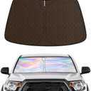Iridescent Windshield Sun Shade Custom Fit Toyota Tacoma 2016-2024 2025, Upgrade 5 Layers 480T Laser Titanium Silver Window Car Sunshade, Rhombus Lattice Shades for Front Window, Block UV Rays Heat