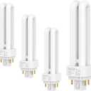 26 Watt T4 Double Tube CFL 4 pin G24q-3 Base Light Bulb 4200K 1500lm -UL Listed,Compact Fluorescent -Cool White Light 4pack