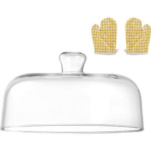 10 inch Glass Microwave Splatter Cover for Food,5 inch Tall BPA-Free Non Toxic Non Plastic Microwave Lid Guard