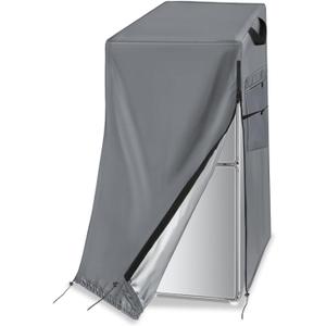 Refrigerator Cover, Waterproof & Dustproof Cover for Protecting Upright Freezers-Suitable for Cold Rooms,Grey (24"W x 26"D x 60"H)