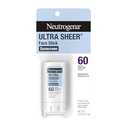 Neutrogena Ultra Sheer Stick Sunscreen for Face SPF 60, Invisible Finish, Broad Spectrum UVA/UVB Sun Protection - Vitamin C & E, Non Greasy, Fragrance Free, Water Resistant 80 Min, Travel Size, .47 oz