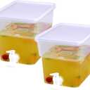 2 Pcs 1.3 Gallon Fridge Beverage Drink Dispenser with Spigot, Slim Plastic Water Dispenser Cold Drink Dispenser Leakproof for Indoor Outdoor Party BBQ Wedding