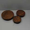 Wood Display Riser Set, 3 Piece Decorative Pedestal Stand, 8/6/5 Inch, Rustic Brown