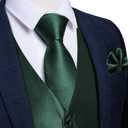 DiBanGu Men's Silk Paisley Vest and Necktie Pre-tied Bow Tie Formal Waistcoat for Wedding Party, Size:S