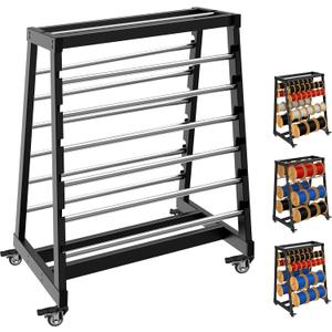 ATOLS Heavy-Duty 13-Rod Wire Spool Rack 400lb Capacity, Adjustable Cable Caddy & Dispenser with Locking Wheels for Electrical and Industrial Use
