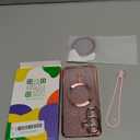 Meifgino Magnetic Case with Removable Phone Ring Stand for Samsung Galaxy S25 Plus, [Glitter Card & Wrist Strap] [MagSafe Compatible] [Built in Mirror] Phone Ring Stand + Phone Case Kit, Rose Gold