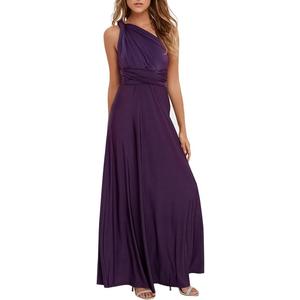 Women Transformer Evening Long Prom Dress Multi-Way Wrap Convertible Floor Length Wedding Halter Maxi Gown High Elasticity , Extra Large,  Deep Purple